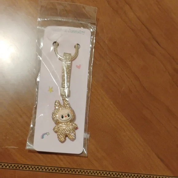 Cute Gold Labubu Themed Keychain - Picture 1 of 3